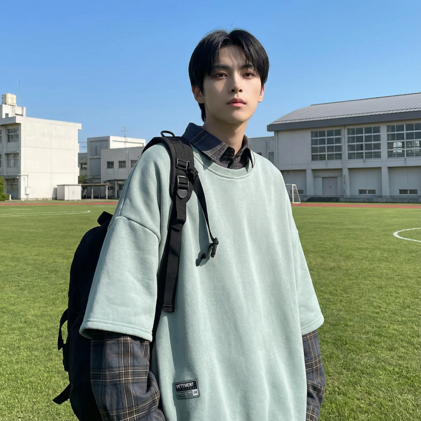 现货2026春款假两件卫衣衬衫领复古vibe格子美式外套A5613-P65,男装衬衫,星座1017