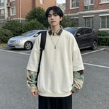 现货慵懒假两件衬衫领卫衣日系情侣碎花上衣A881-P65，男装衬衫，星座1017