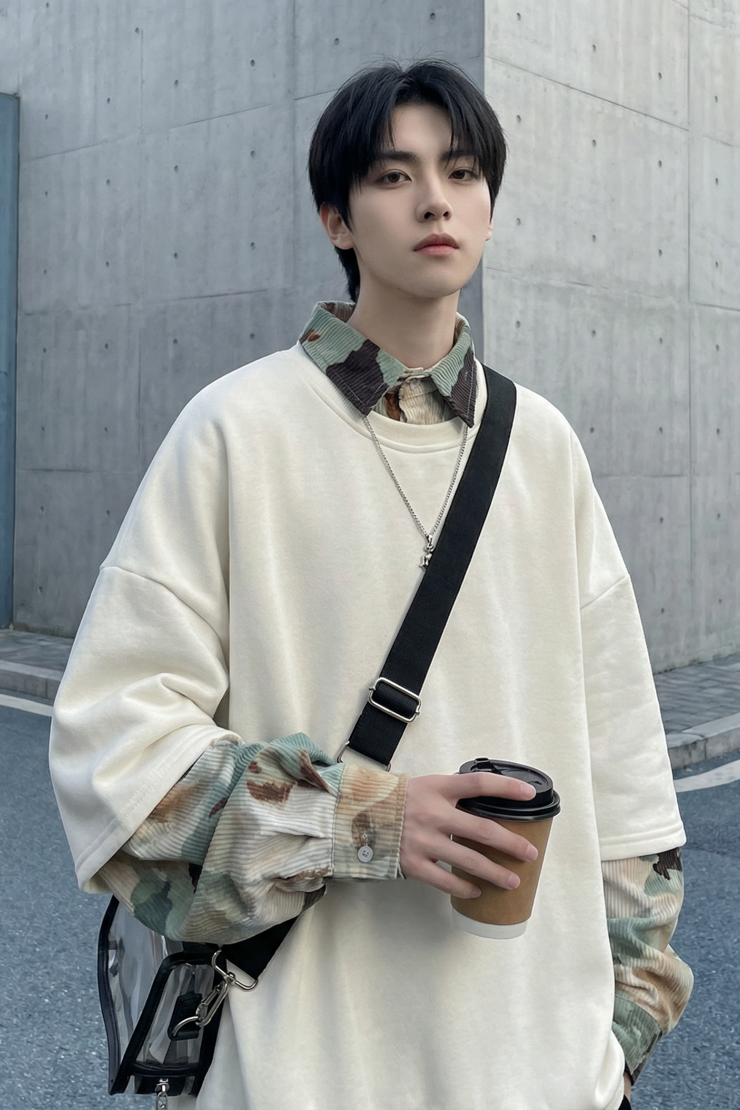 现货慵懒假两件衬衫领卫衣日系情侣碎花上衣A881-P65,男装衬衫,星座1017