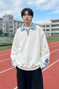 现货 春季新款翻领高级感衬衫领上衣长袖卫衣男装潮 WY212-P68图片