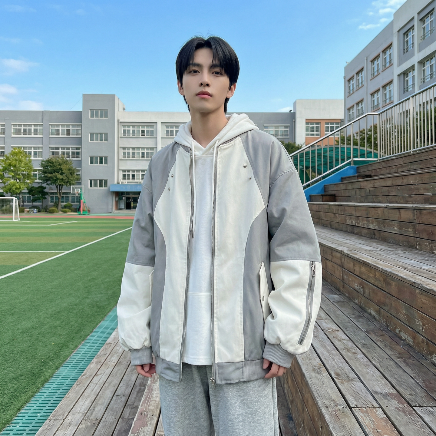 现货休闲百搭撞色拼接棒球服美式复古夹克 JK830-P80图片