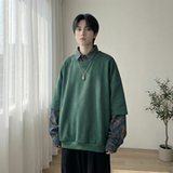 现货慵懒假两件衬衫领卫衣日系情侣碎花上衣A881-P65，男装衬衫，星座1017