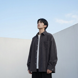 现货灯芯绒高级感长袖衬衫男休闲衬衣外套 C963-P48图片