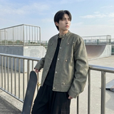 现货2026飞行夹克外套春秋薄款痞帅街头潮牌立领上衣DK568-P118，男装夹克，星座1017