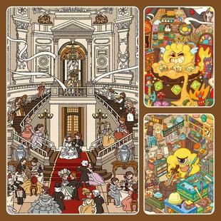 糊涂龙10.23十九世纪婚宴3D造景贴纸透明叠堆微缩场景手帐复古款