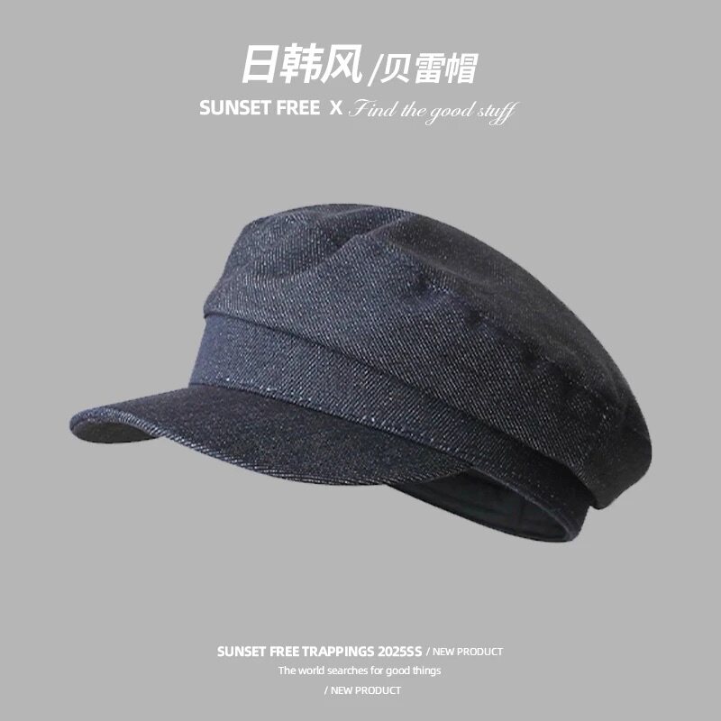 云朵八角帽短檐卷边画家帽