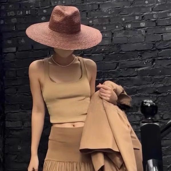 网红同款咖色麦秆草帽子女春夏天巴拿马礼帽大帽檐防晒沙滩爵士帽