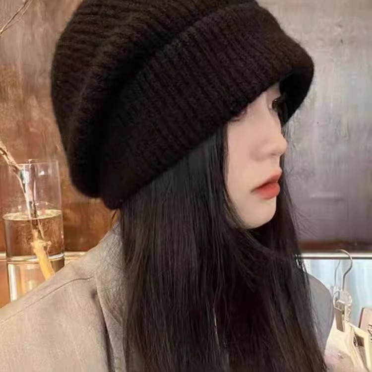 大头围堆堆帽休闲女秋冬