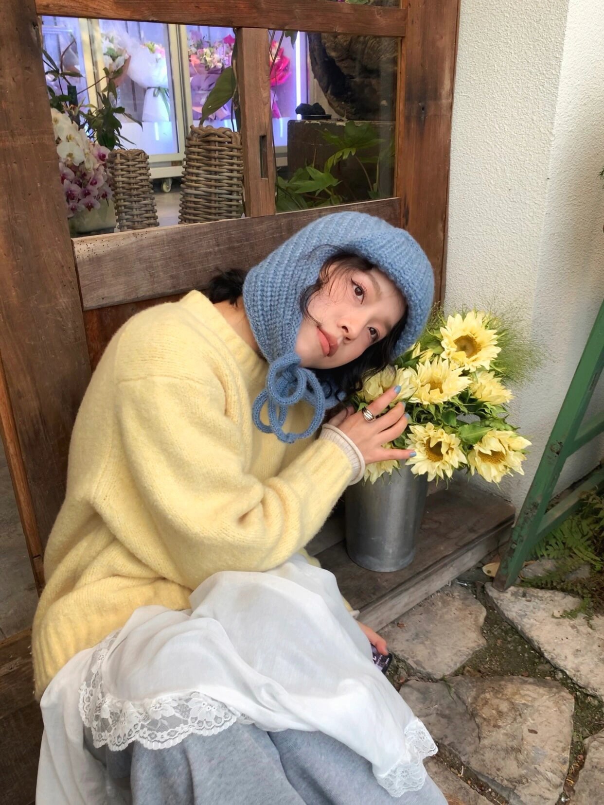 飞行帽针织毛线飞行帽女针织秋冬