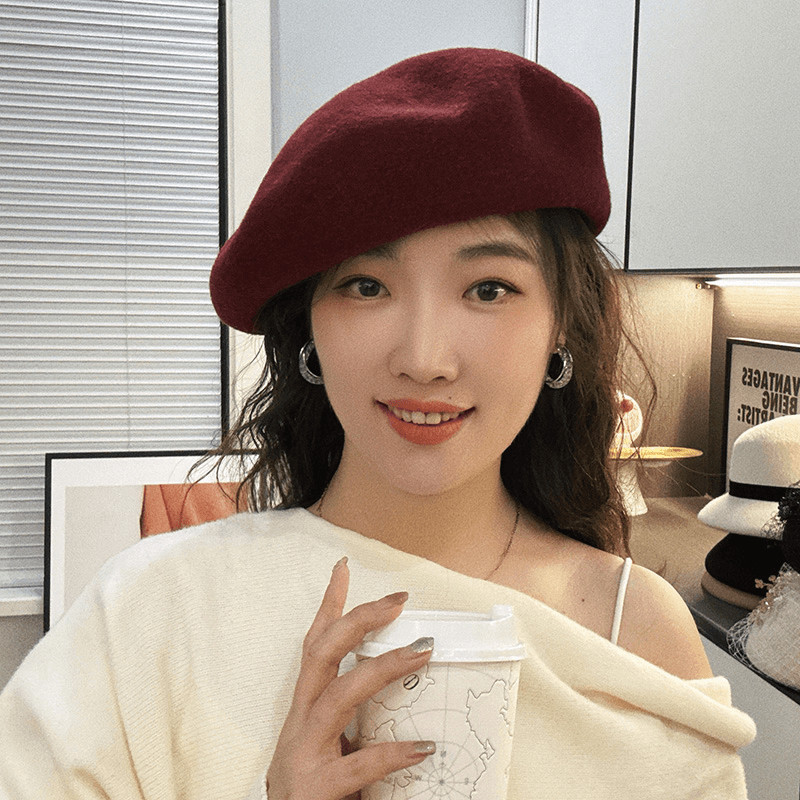 新款贝雷帽女澳毛贝雷帽女秋冬季韩版羊毛呢英伦复古大头围画家帽,服饰配件/皮带/帽子/围巾,帽子,淘宝优惠券,粉丝福利购,淘宝优惠卷