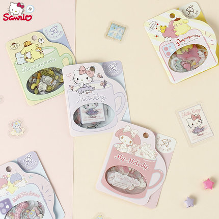 三丽鸥卡通防水贴纸套hellokitty美乐蒂手账贴素材包手机装饰萌