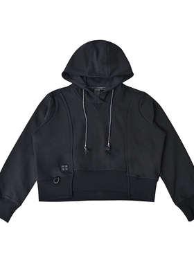 中国李宁新款男士卫衣连帽百搭秋冬黑色运动休闲套头衫AWDW512-2