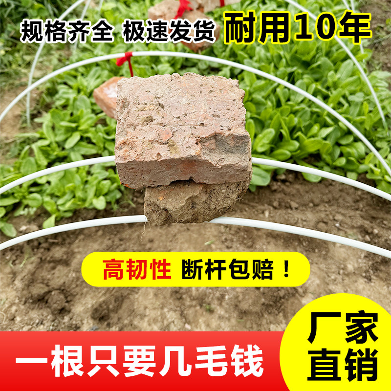 小拱棚支架大棚拱杆塑料遮阳地膜蔬菜棚架支架新型实心玻璃纤维杆