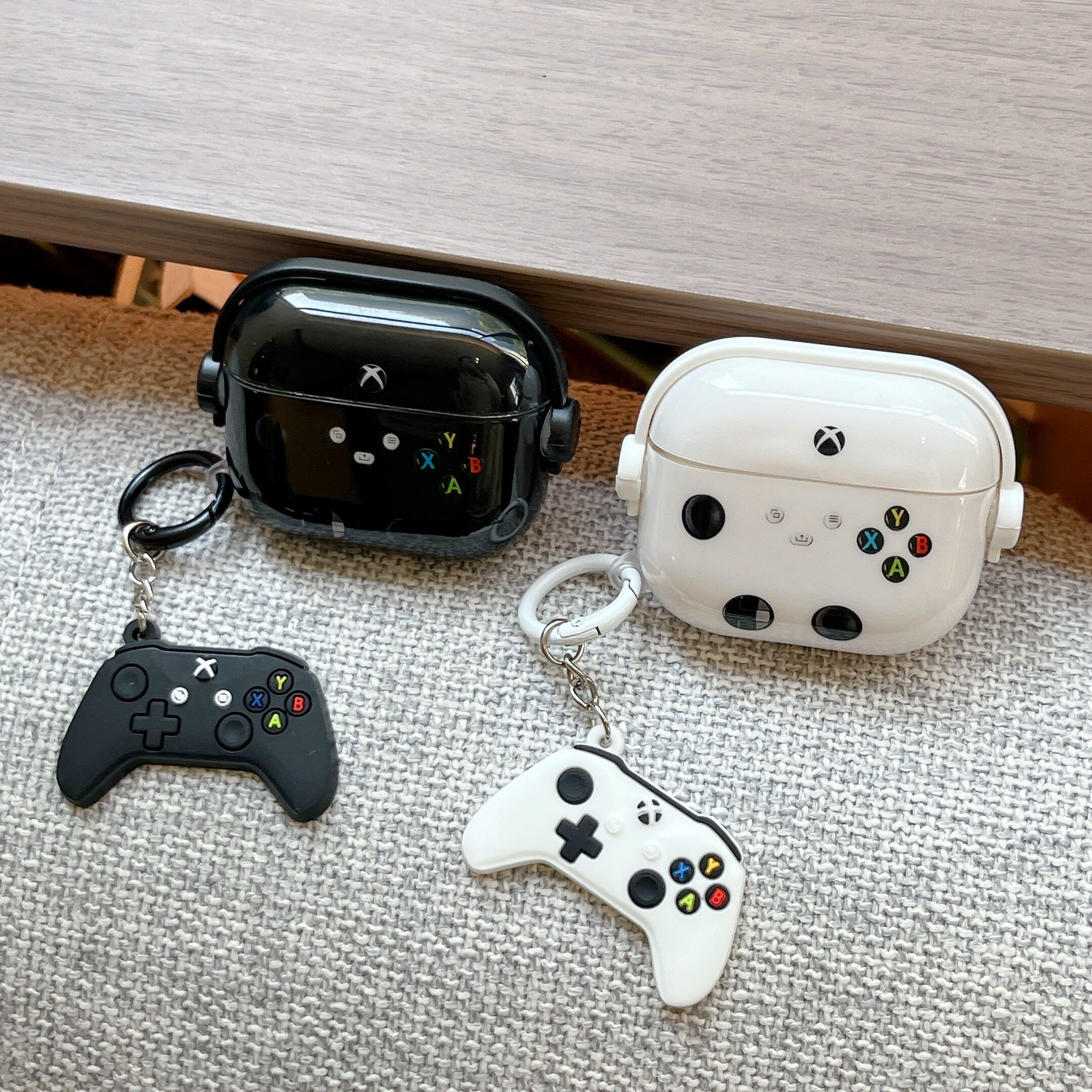 适用苹果AirPods Pro/Pro2/Pro3耳机保护套 苹果AirPods4代耳机壳 X-boxi游戏手柄设计 AirPods保护套硬壳