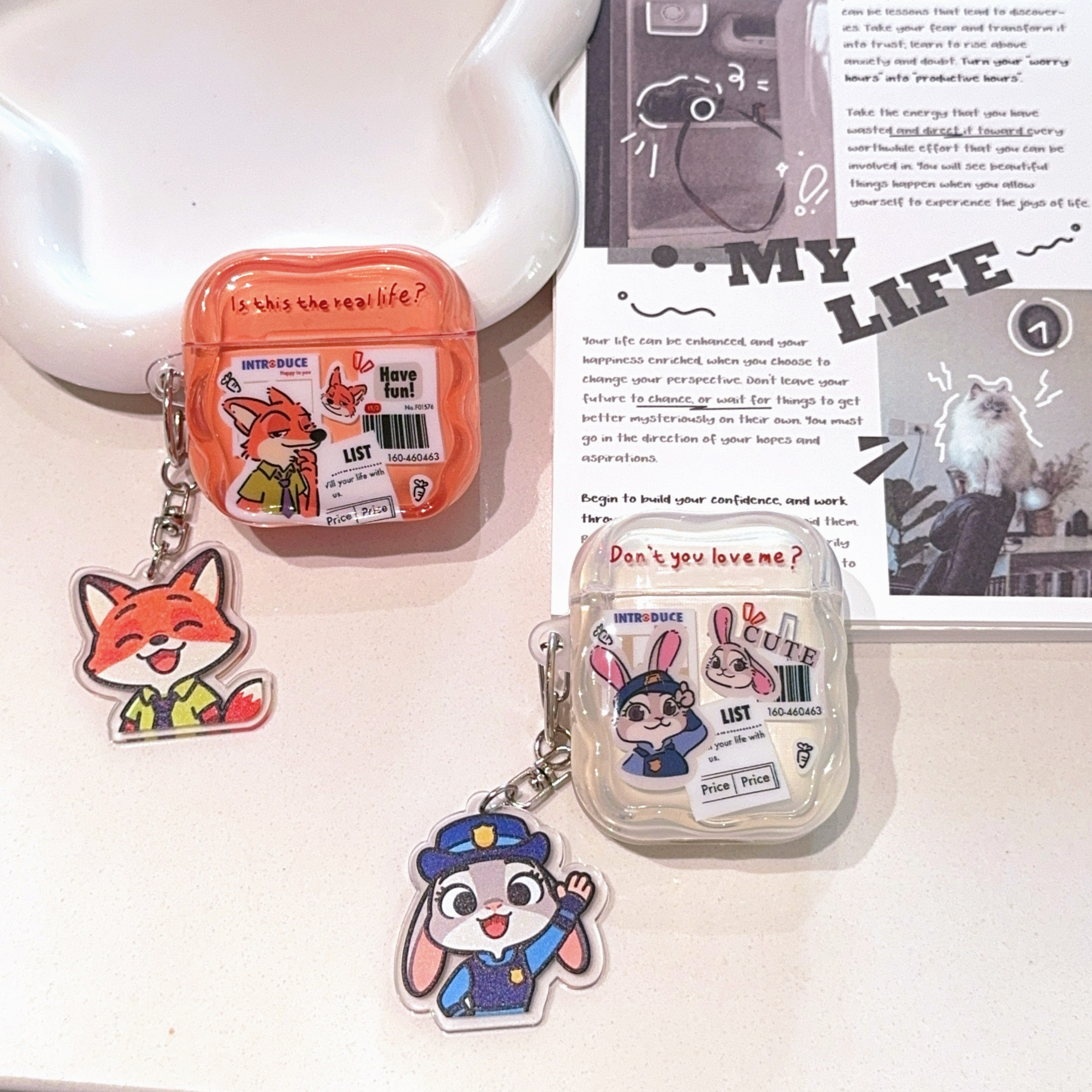 可爱卡通疯狂动物城AirPods保护套 尼克朱迪适用AirPods4代苹果耳机保护套 airpodspro3保护套无线蓝牙耳机壳