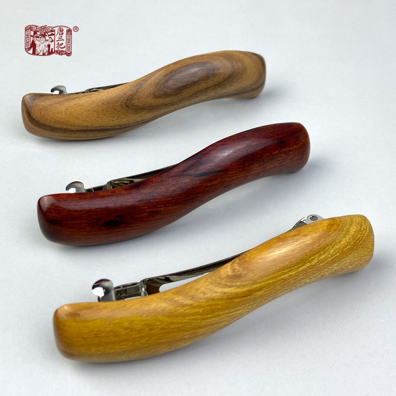唐三把沉贵宝弧形发夹木头质简约边夹顶夹马尾弹簧一字夹头饰发饰