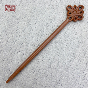 唐三把红檀镂空中国结发簪新中式古典雕花造型长短发盘发发饰