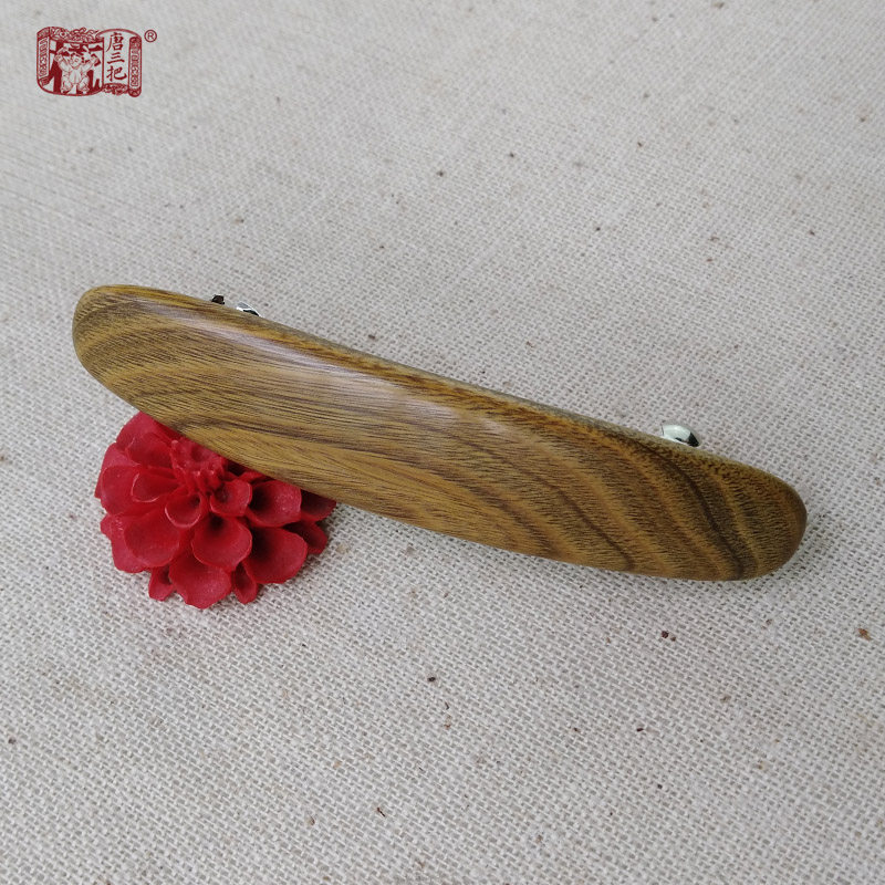 绿檀木发夹一字弹簧夹顶夹发尾夹发卡妈妈款优雅盘发大气手工发饰