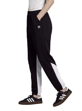 Adidas阿迪达斯三叶草女子运动裤休闲拼色宽松舒适收口长裤GD2229