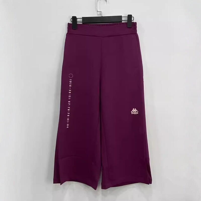 Kappa卡帕女款运动九分裤春秋直筒宽松休闲阔腿卫裤K0822CJ65