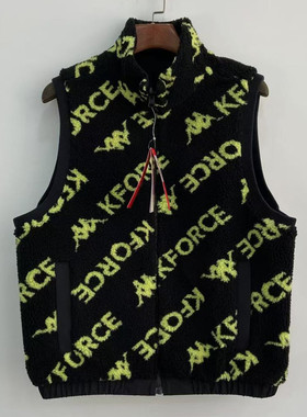 Kappa卡帕秋冬加厚马甲情侣男女同款两面穿羊羔绒背心K0BY2NN30