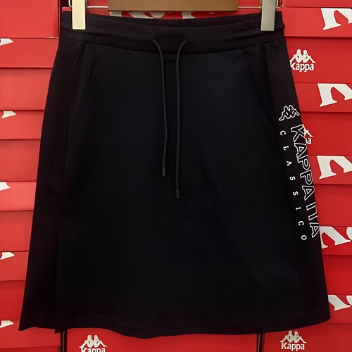 Kappa卡帕女子运动裙夏季新款休闲短裙宽松印花半身裙子K0B42QQ03