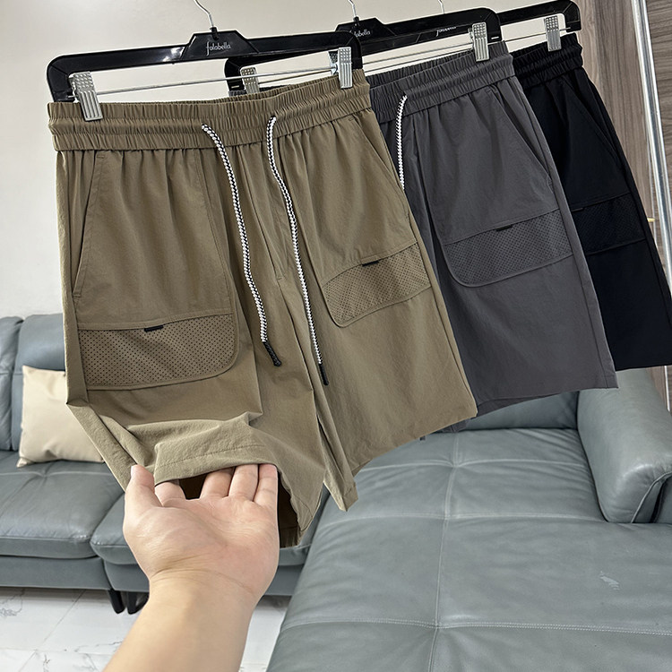 外贸男装夏季松紧腰宽松吸汗透气防泼水速干户外休闲五分裤短裤潮,男装,短裤,淘宝优惠券,粉丝福利购,淘宝优惠卷