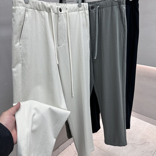 定织棉麻混纺!春夏男士纯色透气舒适亲肤抽绳宽松直筒休闲裤长裤