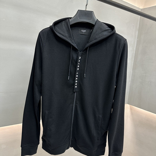 高支四面弹罗马布外贸尾货春秋男士简约百搭运动休闲连帽卫衣外套