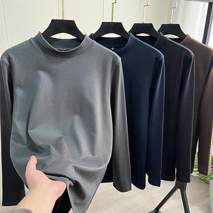 祥子家 舒适好穿 春秋男士半高领打底衫丝光长袖T恤半高领卫衣男