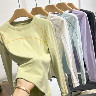 大厂订单！苏哈明线！女士秋冬户外保暖抓绒衣德绒长袖T恤打底衫