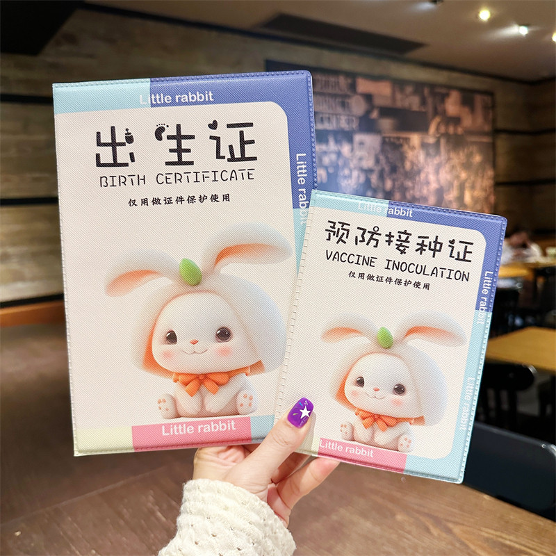 新版兔宝宝医学出生证明保护套婴儿预防针接种证疫苗本可爱外壳套