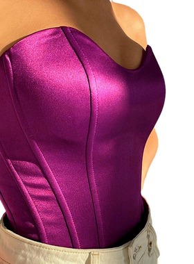 2026 women clothes欧美设计感鱼骨束腰背心 性感修身收腰显瘦气