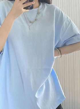 women clothes夏季超宽松短袖薄款t恤女大码宽松懒惰风休闲百搭半