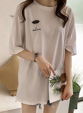 2026 women clothes夏季新款刺绣短袖t恤女网红同款衣服女韩版百