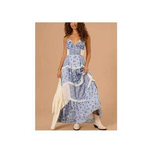无袖 吊带 数码 2026 长裙 clothes欧美女装 印花 拼接裙子 women