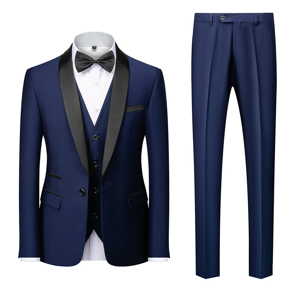 2026 men clothes跨境新款男士商务休闲西服套装男结婚新郎礼服修