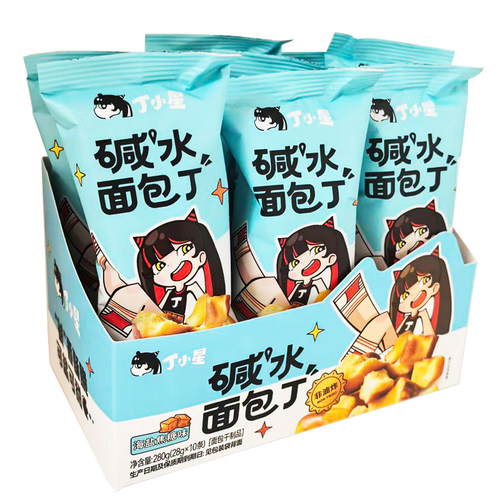丁小星碱水面包丁28克小包面包干