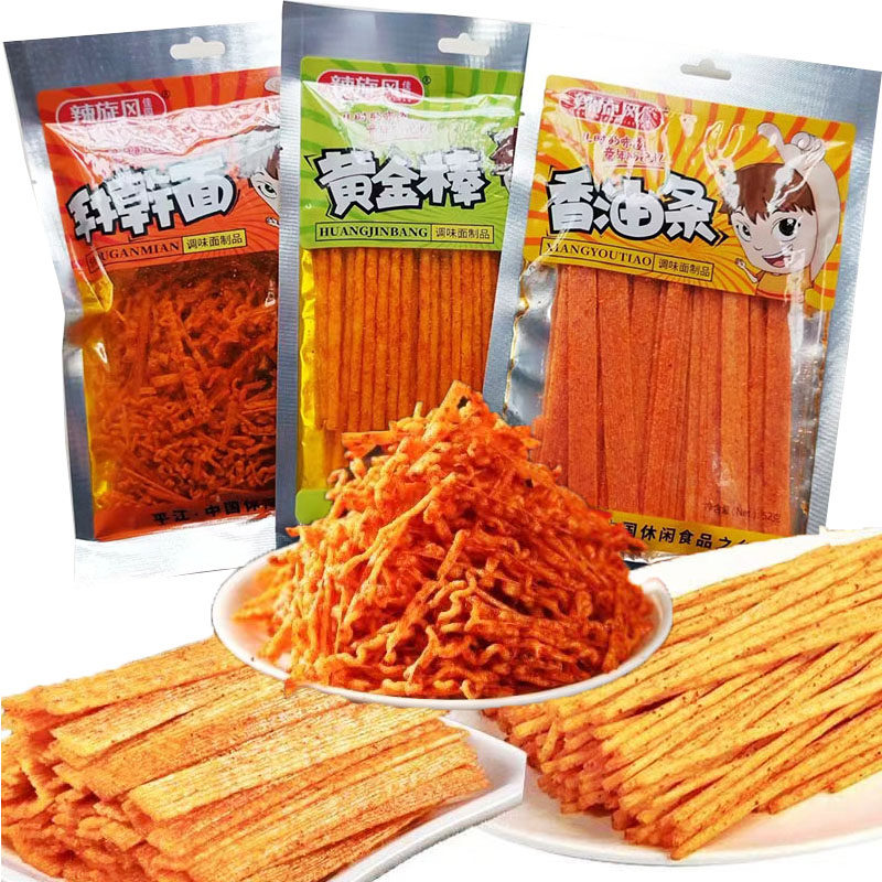 佳园辣旋风黄金棒螺蛳粉香油条湖南平江特产儿时辣条零食休闲小吃