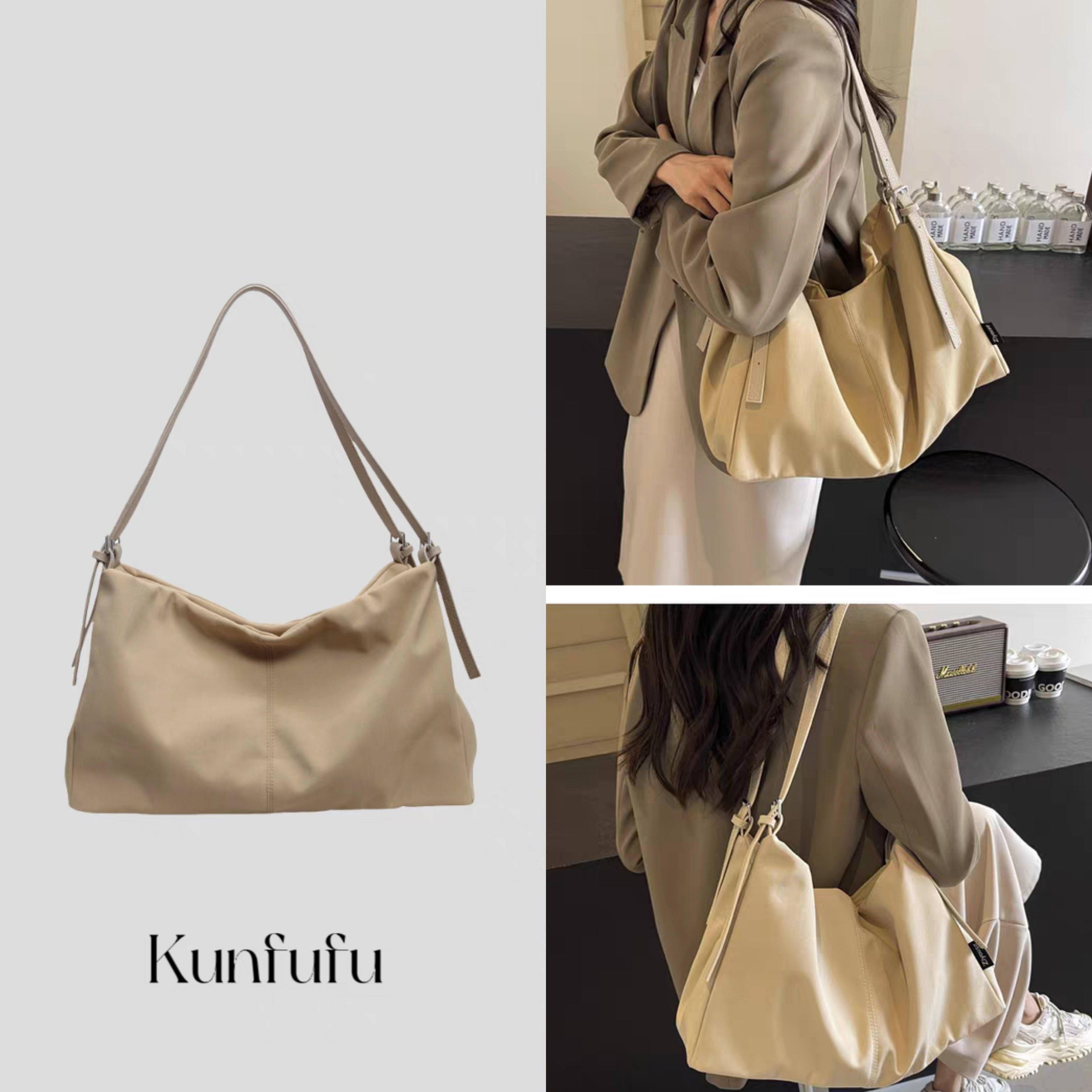 包包韩系慵懒风休闲托特瑜伽包学生文艺大容量单肩斜挎帆布包女