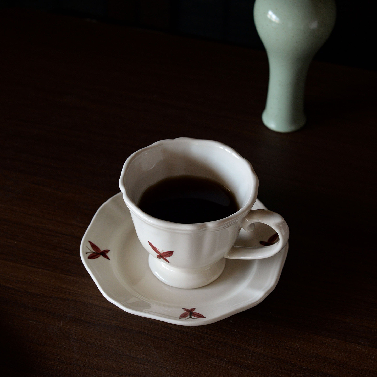 三拾家 蝴蝶咖啡杯碟套装手绘陶瓷水杯 好看的杯子家用创意拉花杯,餐饮具,咖啡杯,淘宝优惠券,粉丝福利购,淘宝优惠卷