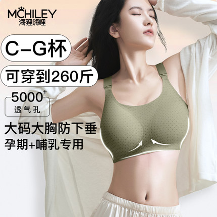 大码哺乳内衣防下垂聚拢大胸产后喂奶专用孕妇文胸罩孕期夏季薄女