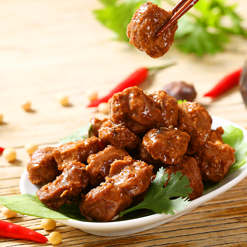 【79元任选8件】齐善食品_鱼香素牛肉佛家仿荤素肉牛肉粒纯素食品