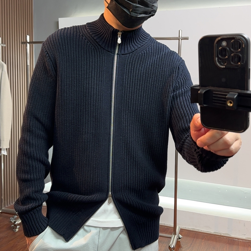 男士立领保暖百搭针织毛衣开衫
