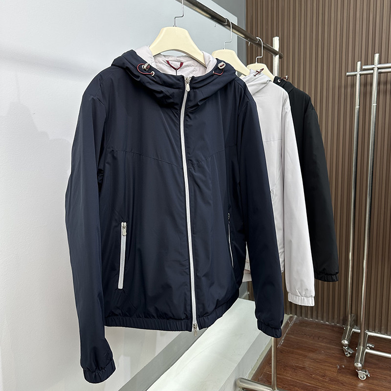 平替款 桑蚕丝+绵羊毛填充秋冬男士户外防风保暖连帽拉链夹克棉服