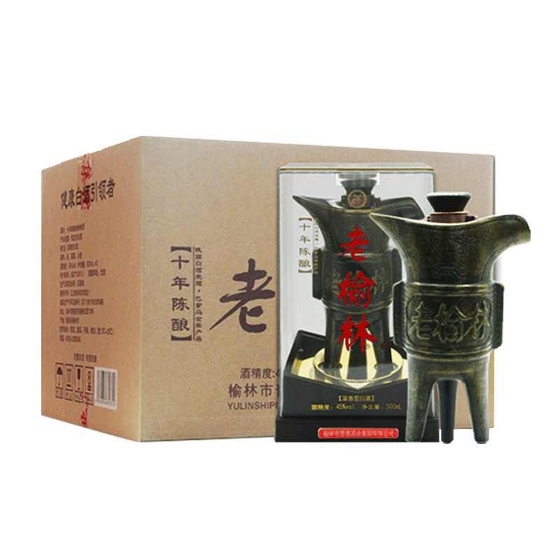老榆林酒45度十年陈酿浓香型白酒500mL国产粮固态法纯粮食送礼高