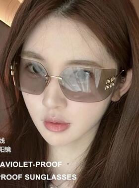 2024新款无边框墨镜张元英同款高级感护目防紫外线太阳镜女SMU54Y