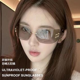 高级感护目防紫外线太阳镜女SMU54Y 英同款 2024新款 无边框墨镜张元