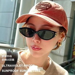 2025新款 黑色复古板材防嗮太阳眼镜KUNST GM猫眼墨镜男JENNIE同款