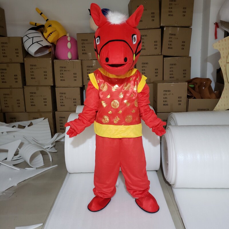 马年卡通人偶服装吉祥物财神马